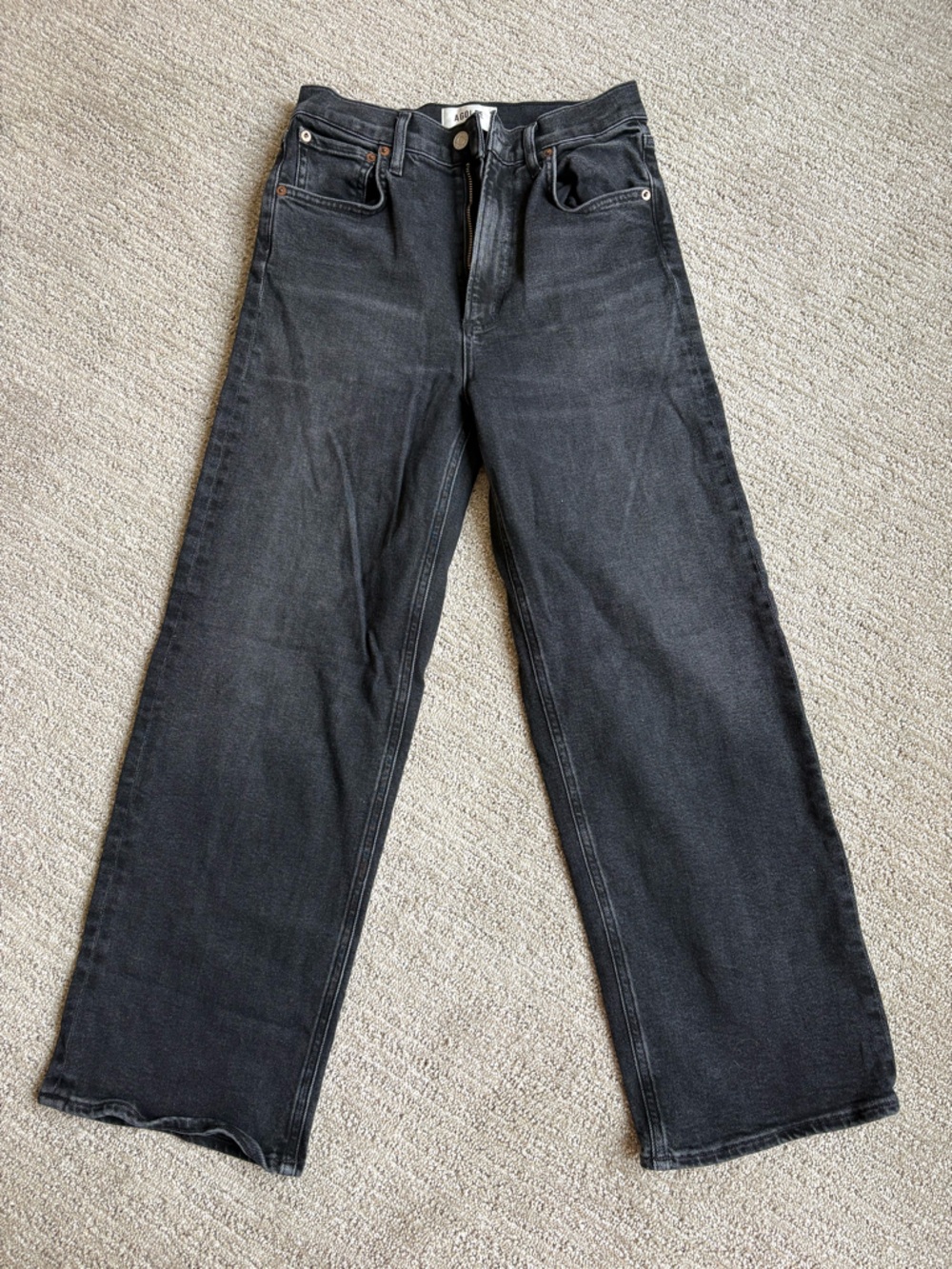 Agolde Women’s Black Wide-Leg Jeans